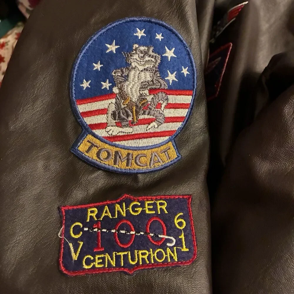Boys Top Gun Rubies Paramount Bomber Jacket Maverick Size Large Zipper Front